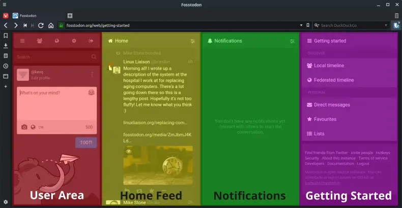 fosstodon-ui-sections