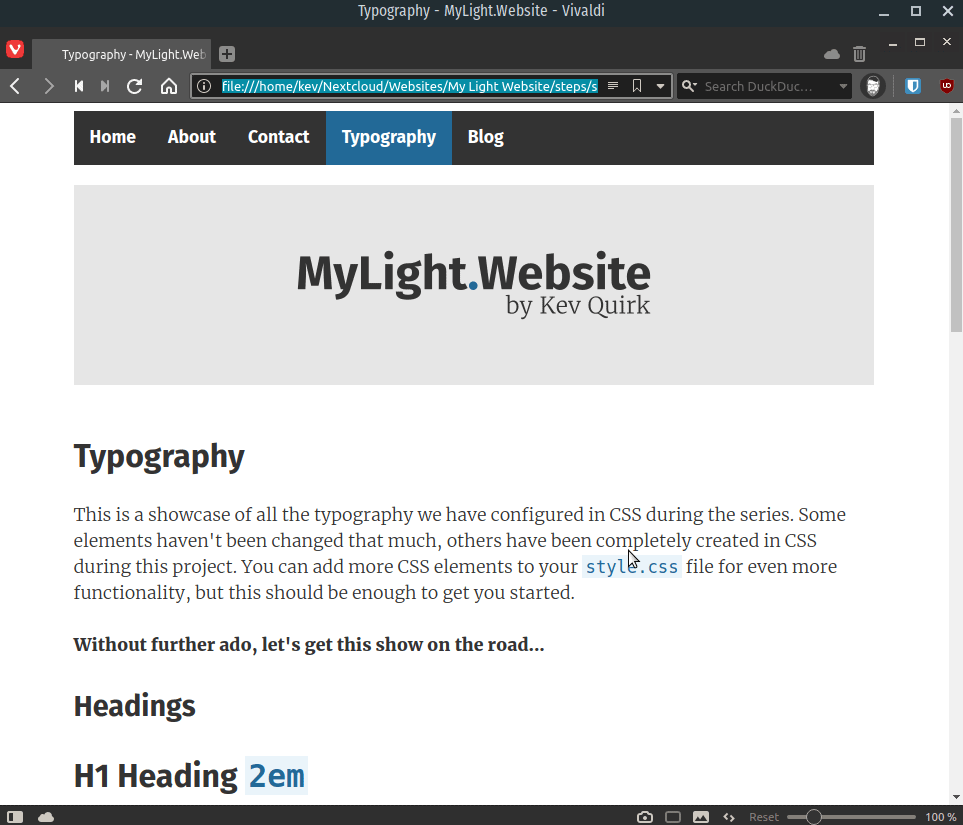 light-website-typography
